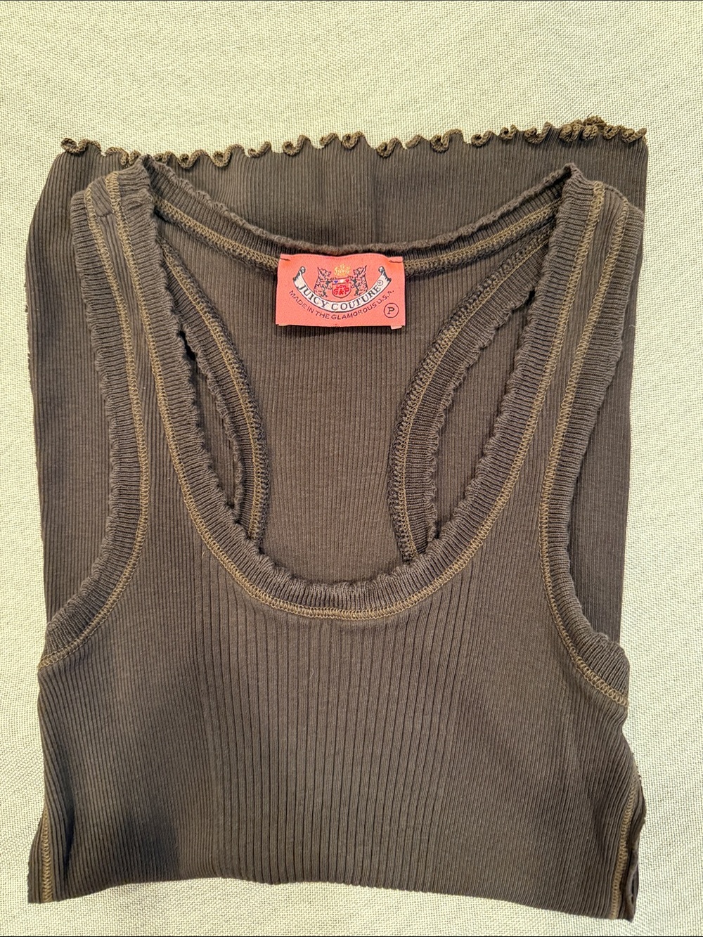 Juicy Couture Chocolate Brown Ribbed Racerback Tank